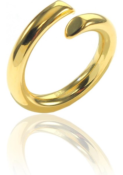 Gümüş Yaldızlı Ayarlamalı Şarnel Yüzük