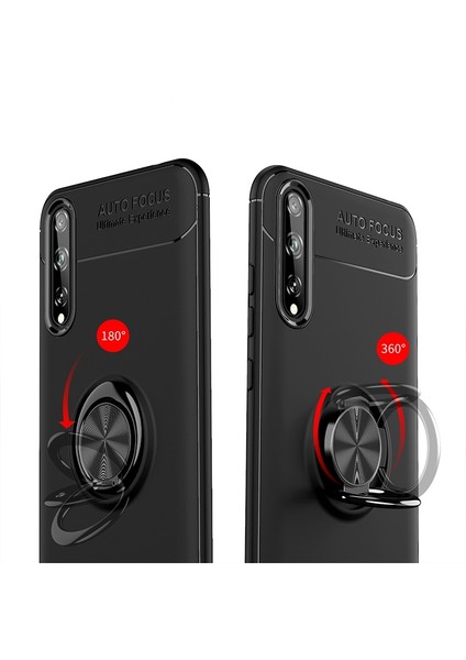 Huawei P Smart S Kılıf Yüzüklü Manyetik Ravel Silikon