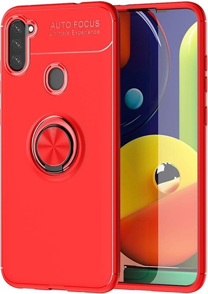 Samsung Galaxy M11 Kılıf Yüzüklü Manyetik Ravel Silikon