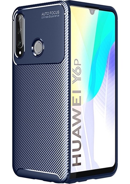 Huawei Y6P Kılıf Karbon Desenli Lux Negro Silikon
