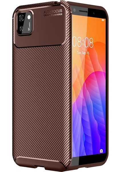 Huawei Y5P Kılıf Karbon Desenli Lux Negro Silikon