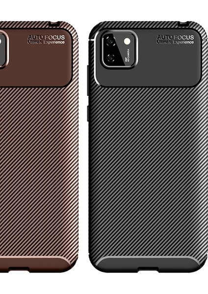 Huawei Y5P Kılıf Karbon Desenli Lux Negro Silikon