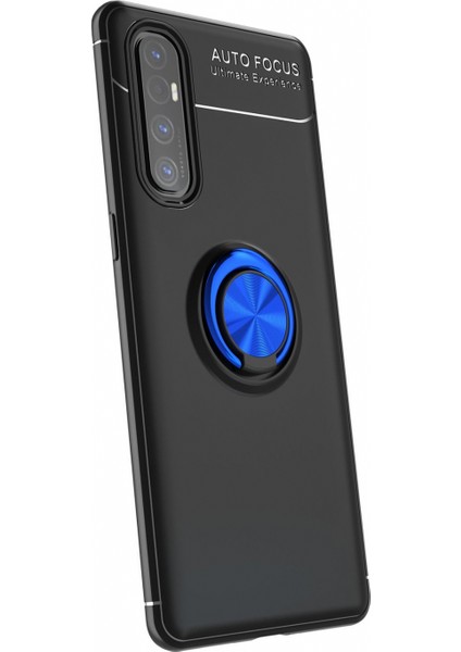 Oppo Reno 3 Pro Kılıf Yüzüklü Manyetik Ravel Silikon