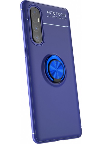 Oppo Reno 3 Pro Kılıf Yüzüklü Manyetik Ravel Silikon