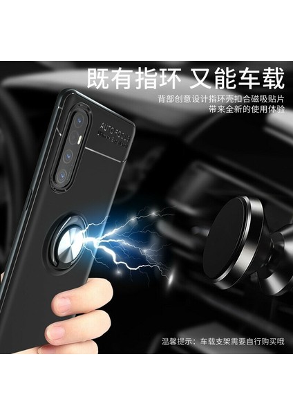 Oppo Reno 3 Pro Kılıf Yüzüklü Manyetik Ravel Silikon