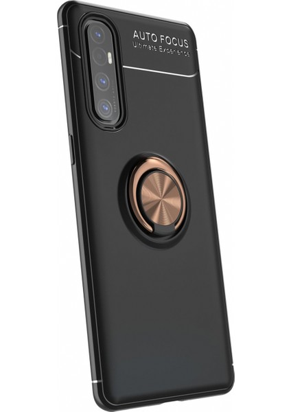 Oppo Reno 3 Pro Kılıf Yüzüklü Manyetik Ravel Silikon