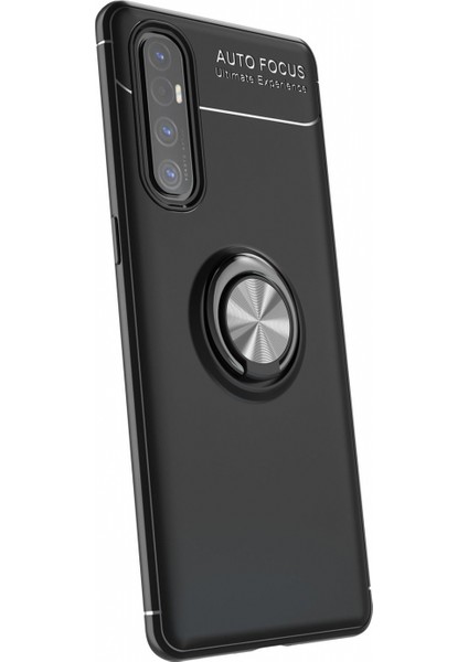 Oppo Reno 3 Pro Kılıf Yüzüklü Manyetik Ravel Silikon
