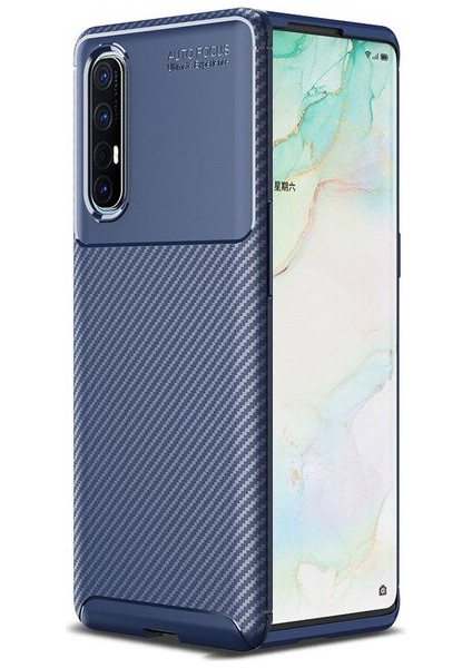 Oppo Reno 3 Pro Kılıf Karbon Desenli Lux Negro Silikon