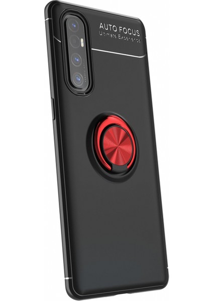 Oppo Reno 3 Pro Kılıf Yüzüklü Manyetik Ravel Silikon