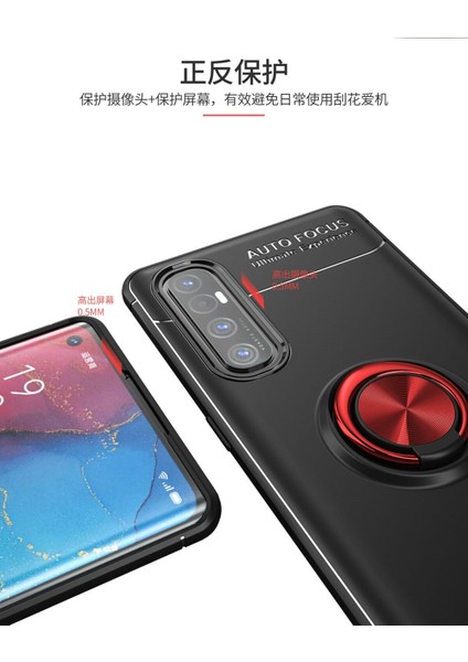 Oppo Reno 3 Pro Kılıf Yüzüklü Manyetik Ravel Silikon