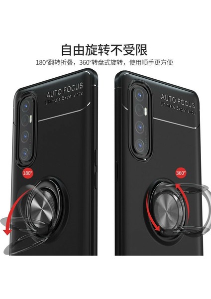 Oppo Reno 3 Pro Kılıf Yüzüklü Manyetik Ravel Silikon
