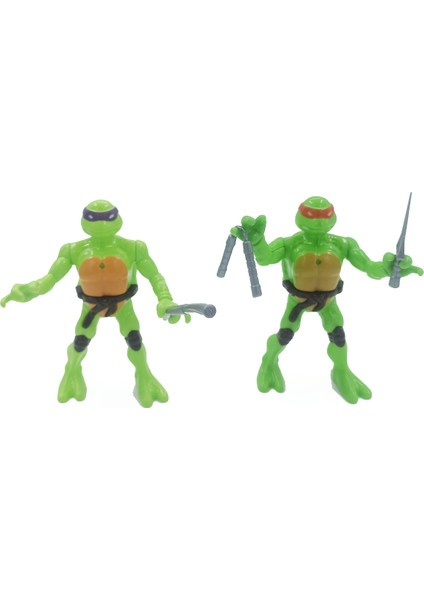 Ninja Kaplumbağalar 4 Lü Set Rapuel, Michelangelo, Leonardo, Donatello Işıklı ve Aksesuarlı