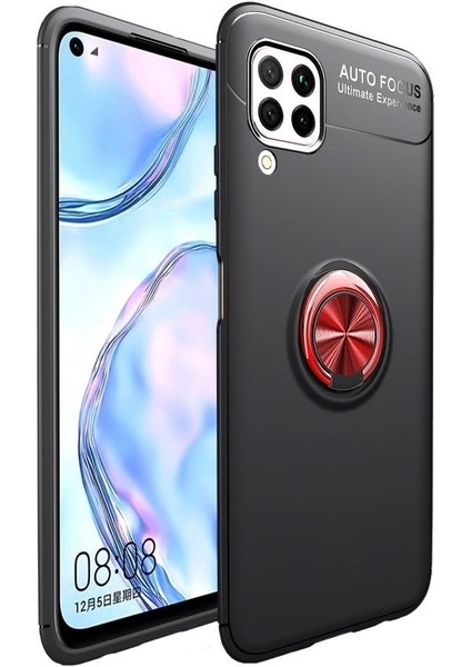 Huawei P40 Lite Kılıf Yüzüklü Manyetik Ravel Sillikon