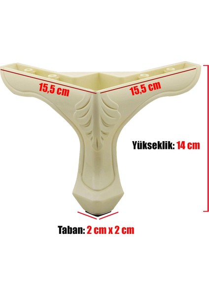 Mobilya Kanepe Koltuk Ayağı 14 cm Desenli Baza Ayak Krem modelleri