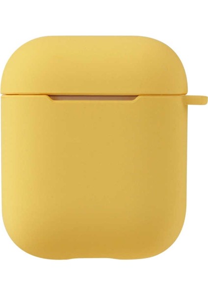Apple Airpods Için Standart Askılı Silikon Kılıf Sarı