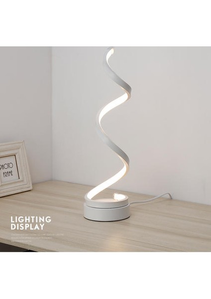 Sld Modern Spiral LED Masa Lambası Akıllı Kısılabilir Kavisli LED Masa Lambası Çağdaş Minimalist Tasarım Işık Akrilik LED Modelleme Lambası  (Yurt Dışından)