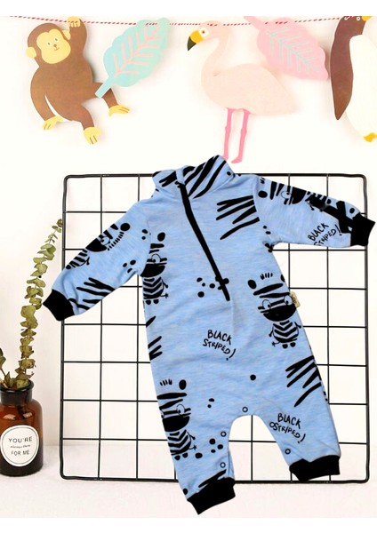 Babybonta Bebek Zebra Baskılı Tulum 3-6-9 Ay