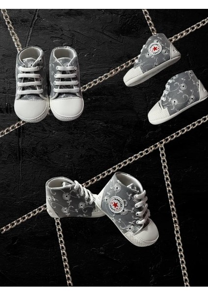 Babybonta Kız Bebek Ipli Çiçek Nakışlı Patik 5-12 Ay