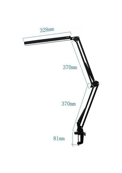 LED Uzun Kol Klip Masa Lambası YG814 Weluot, 10W, Üç Seviye Renk Sıcaklığı, (Yurt Dışından)