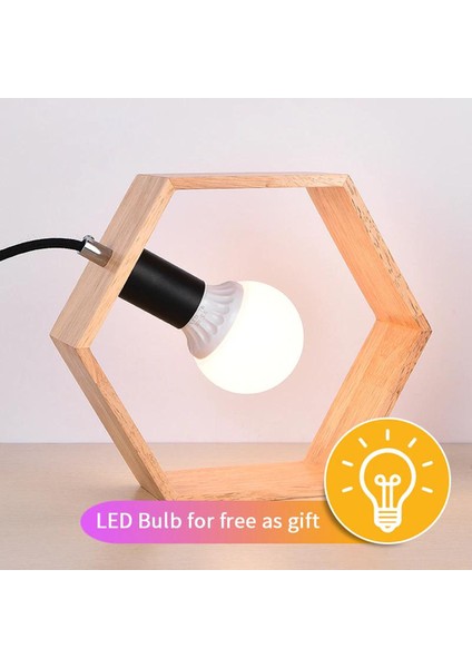 Yaratıcı Masa Lambası Ahşap Başucu Masa Işıkları Masa Lambaları Yatak Odası E27 Kitap Lambaları Odası Aydınlatma Armatürü LED Luminaria | (Yurt Dışından) modelleri