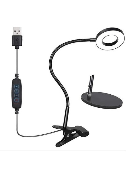 Lambalar Klip Lamba Disk 48LED Masa Lambası Okuma Lambası 3 Işık Modları 10 Dim Parlaklık USB Güç (Yurt Dışından)