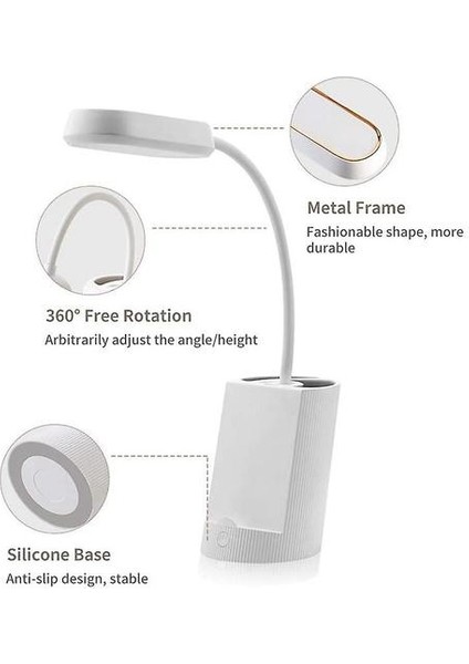 Sld Masa Lambası Göz Bakımı Masa Lambaları, USB Şarj Bağlantı Noktalı Kısılabilir Ofis Lambası, 3 Renk Modu, 3 Parlaklık Seviyeleri  (Yurt Dışından)