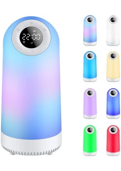 Gece Lambası Bluetooth Hoparlör, Çalar Saati ile Touch Başucu Masa Lambası Işık Fm Radyo Kısılabilir Sıcak Işık ve 8 Renk Değiştirme Taşınabilir Lamba (Yurt Dışından)