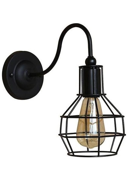 Vintage LED Duvar Işık Retro Loft Endüstriyel Duvar Lambası E27 Demir Basit Abajur Kafes Guard Aplik Kapalı Aydınlatma Armatürü (Yurt Dışından)