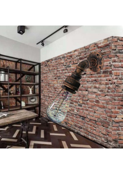 Retro Endüstriyel Duvar Lambası Vintage Demir Pas Su Borusu Lambaları E27 Loft Işık Kaplama Kapalı Aydınlatma Ev Yatak Odası Restoran Deco (Yurt Dışından)