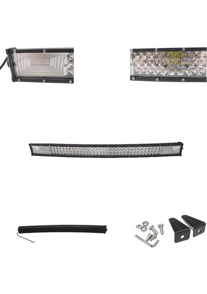 Offroad Sis Lambası 110CM 180LED Beyaz-Amber Çakarlı 540W Eğimli / LASS293-1