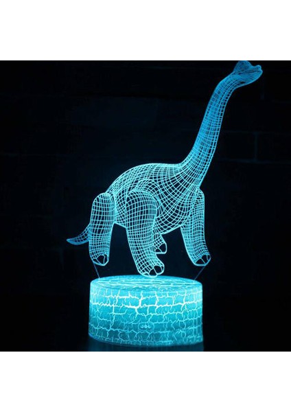 Brachiosaurus Çocuklar 3D Büyülü Dinozor Masa Lambası LED Gece Lambası Dokunmatik Kontrol Dekor (Yurt Dışından)