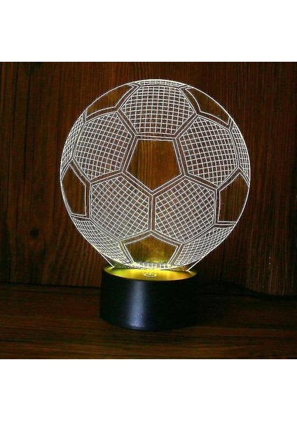 Gece Işıkları Ortam Aydınlatma Futbol LED Gece Lambası Çocuk Yatak Odası 3D Masa Lambası (Yurt Dışından)