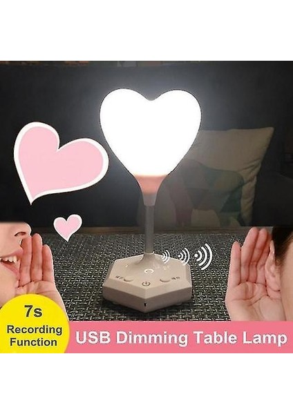 Gece Işıkları Ortam Aydınlatma Moda 3D LED Kalp Şekli Dokunmatik Dimmer Masa Lambası (Yurt Dışından)