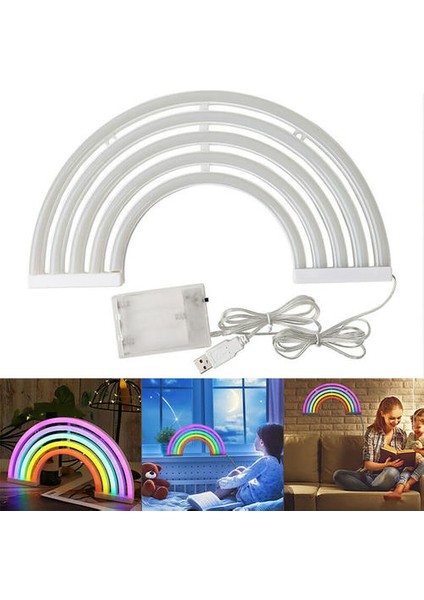 LED Gece Lambası Gökkuşağı Neon Işareti Lambası Odası Dekor Için (Yurt Dışından)