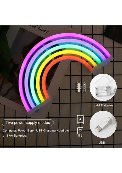 LED Gece Lambası Gökkuşağı Neon Işareti Lambası Odası Dekor Için (Yurt Dışından)