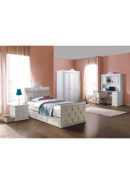 Rengarenk Classic Başlıklı Karyola 100 x 200 cm + Kardeş Karyola