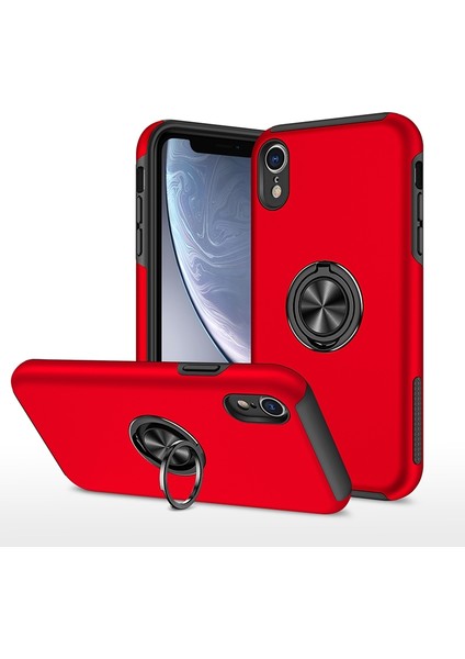 Iphone Xr Için Pc + Tpu Darbeye Dayanıklı Manyetik Telefon Kılıfı - Kırmızı (Yurt Dışından)