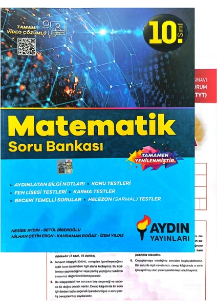 Aydın Yayınları 10. Sınıf Matematik Soru Bankası-2024-(Okyanus Yayınları Denemeli)