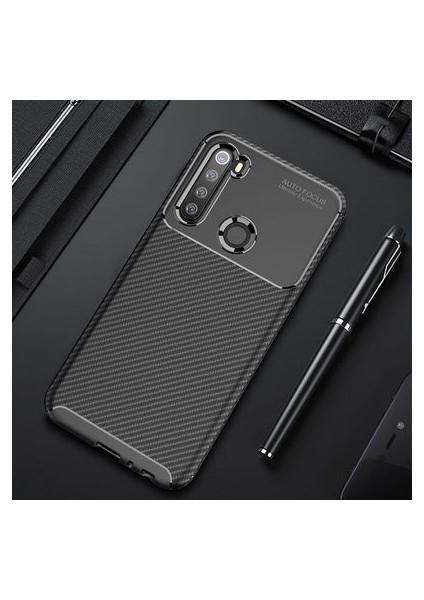 Xiaomi Redmi Note 8 Kılıf Rugged Armor Karbon Desenli Tam Koruma Silikon Kapak