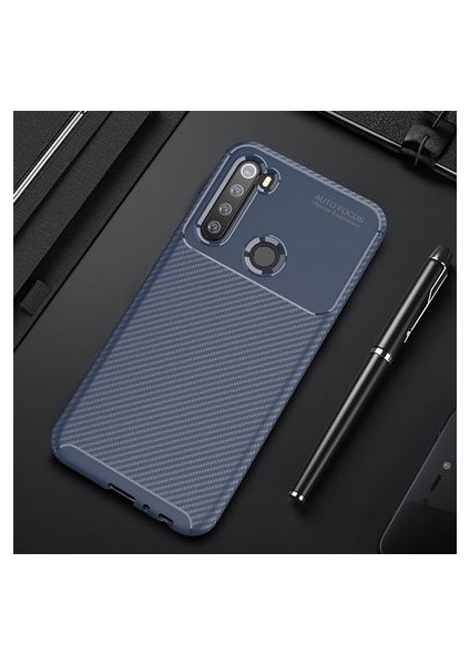 Xiaomi Redmi Note 8 Kılıf Rugged Armor Karbon Desenli Tam Koruma Silikon Kapak