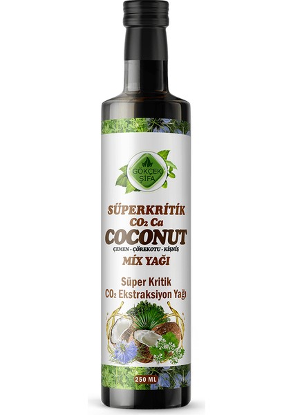 Hindistan Cevizi Süperkritik Mix Yağı 250 ml (COCONUT SUPERCRİTİCAL MİX OİL)