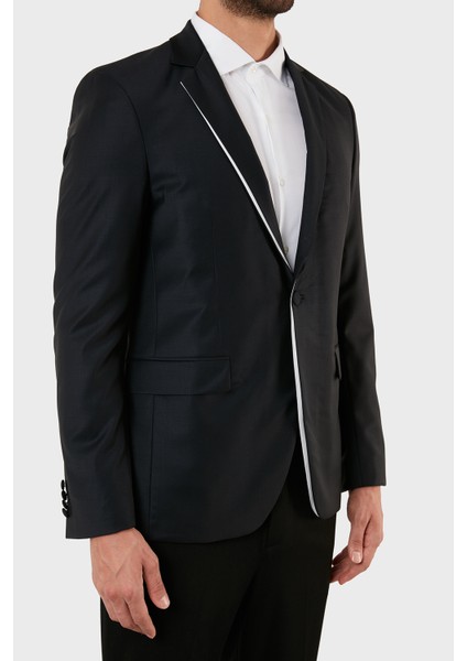 Karl Lagerfeld Yün Karışımlı Regular Fit Tek Düğmeli Çift Yırtmaçlı Ceket Erkek Ceket 155261 10 521096 990