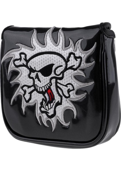 2pcs Square Skull Golf Mallet Putter Baş Kapak Çantası Manyetik Kapanış modelleri