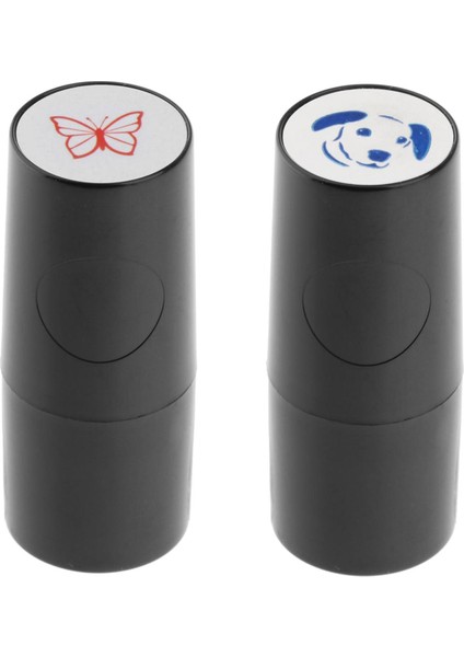 2 Adet Golf Topu Stamper Damga Işaretleyici Hızlı Kuru Golf Aksesuarları Sembolü Siyah 3 5.3x2.1cm