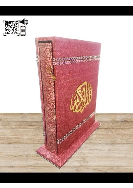 Orta Boy Mor Kaplamalı Hediyelik Kuranı Kerim Kutulu