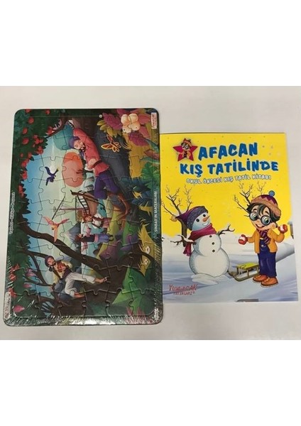 Afacan Kış Tatilinde Okul Öncesi Kış Tatil Kitabı Yapboz Hediyeli