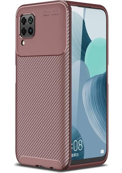 Huawei P40 Lite Kılıf Karbon Desenli Lux Negro Silikon