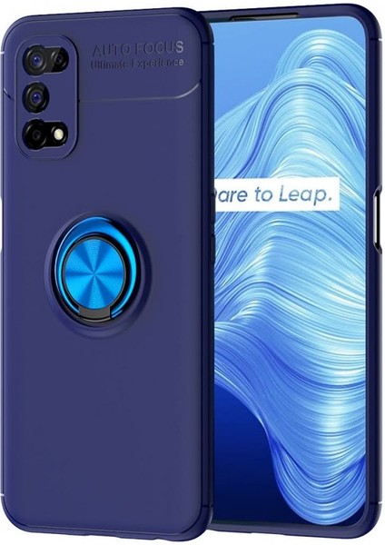 Realme 7 Pro Kılıf Yüzüklü Manyetik Ravel Silikon