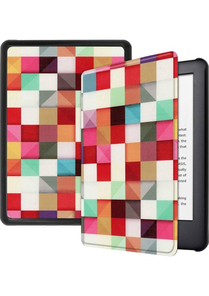 Amazon Kindle Paperwhite 4 E-Kitap Okuyucu Kılıfı Kareli Karışık