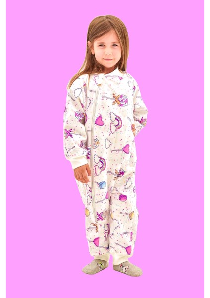 Kışlık Uzun Kollu Çift Kat Organik Pazen %100 Pamuk Lolipop Çocuk Bebek Uyku Tulumu fırsatları